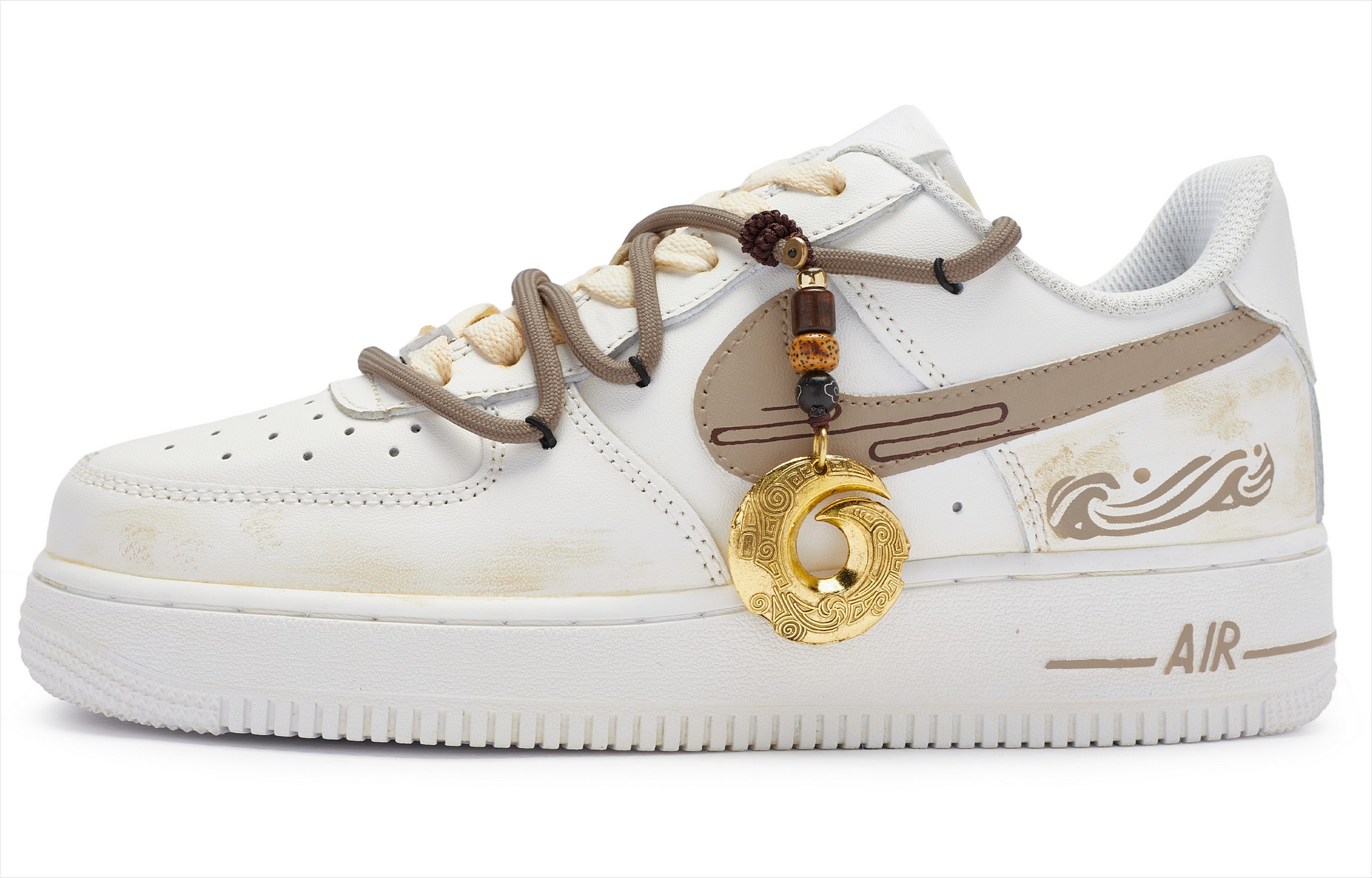 

Кастомизированные кроссовки Nike Air Force 1 Skateboard Shoes Men Low-Top, белый