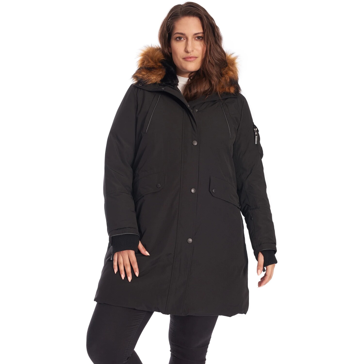 

Парка Alpine North Vegan Down Faux Fur Long Plus Size, черный