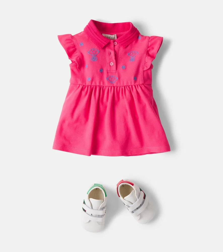 Платье из хлопковой смеси Mr Men Little Miss Gucci Kids, розовый — фото 2