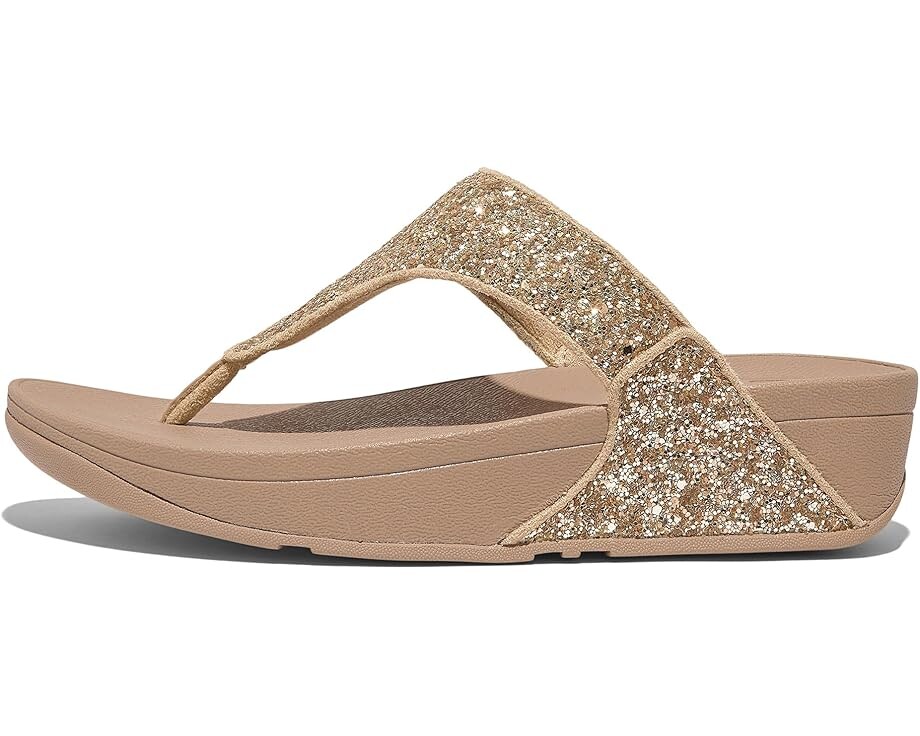 

Сандалии FitFlop Lulu Glitter Toe-Post Sandals, цвет Latte Beige