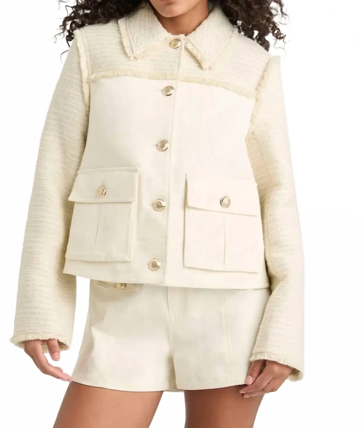 Детская куртка с длинным рукавом Liliana Jacket Cinq à Sept, White Tweed