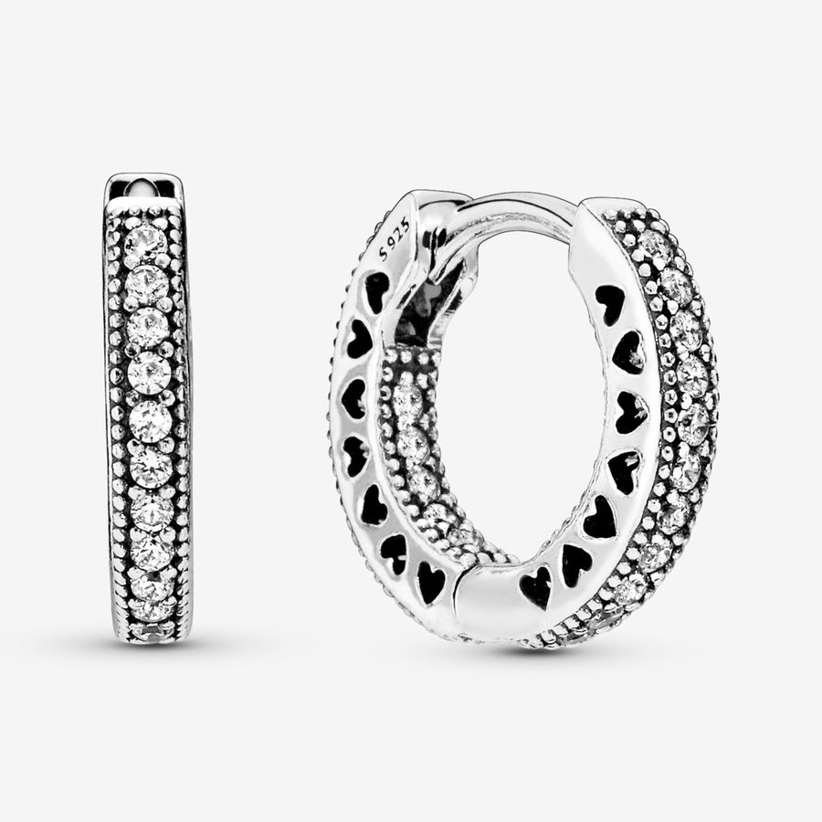 

Серьги Pandora Pavé Heart, серебро