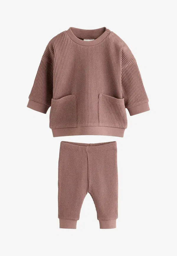 Комплект из топа и леггинсов хлопковый Regular fit Next, коричневый