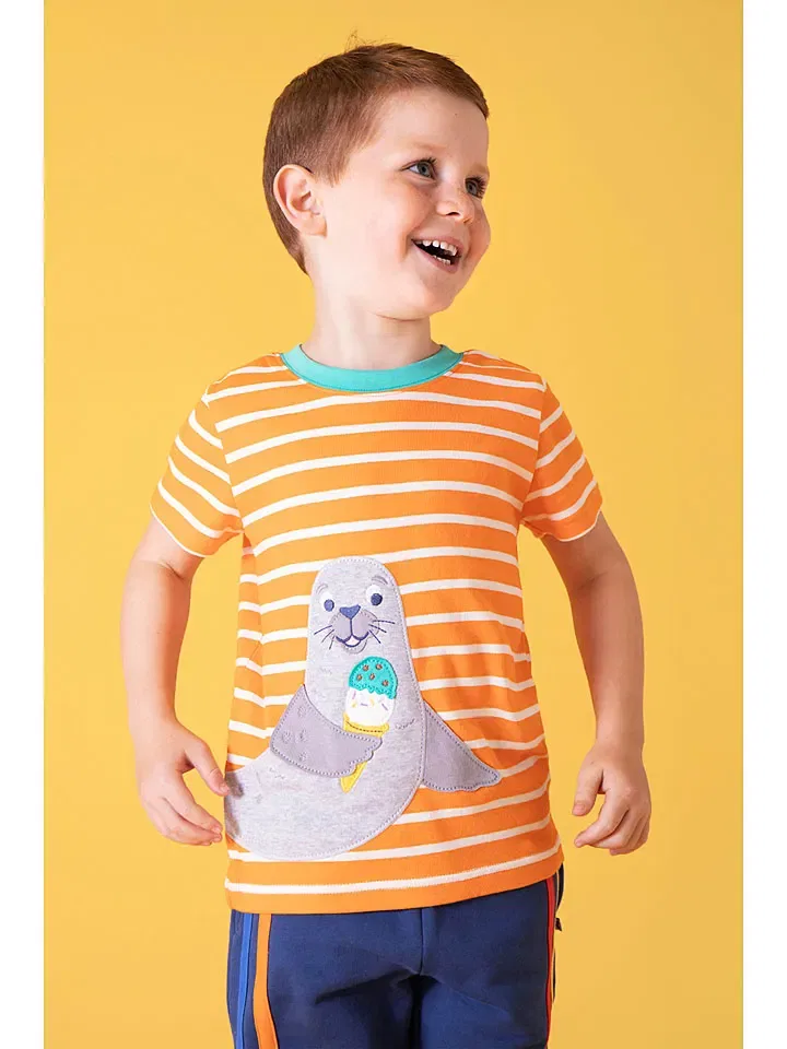 Футболка с принтом Frugi, оранжевый — фото 2