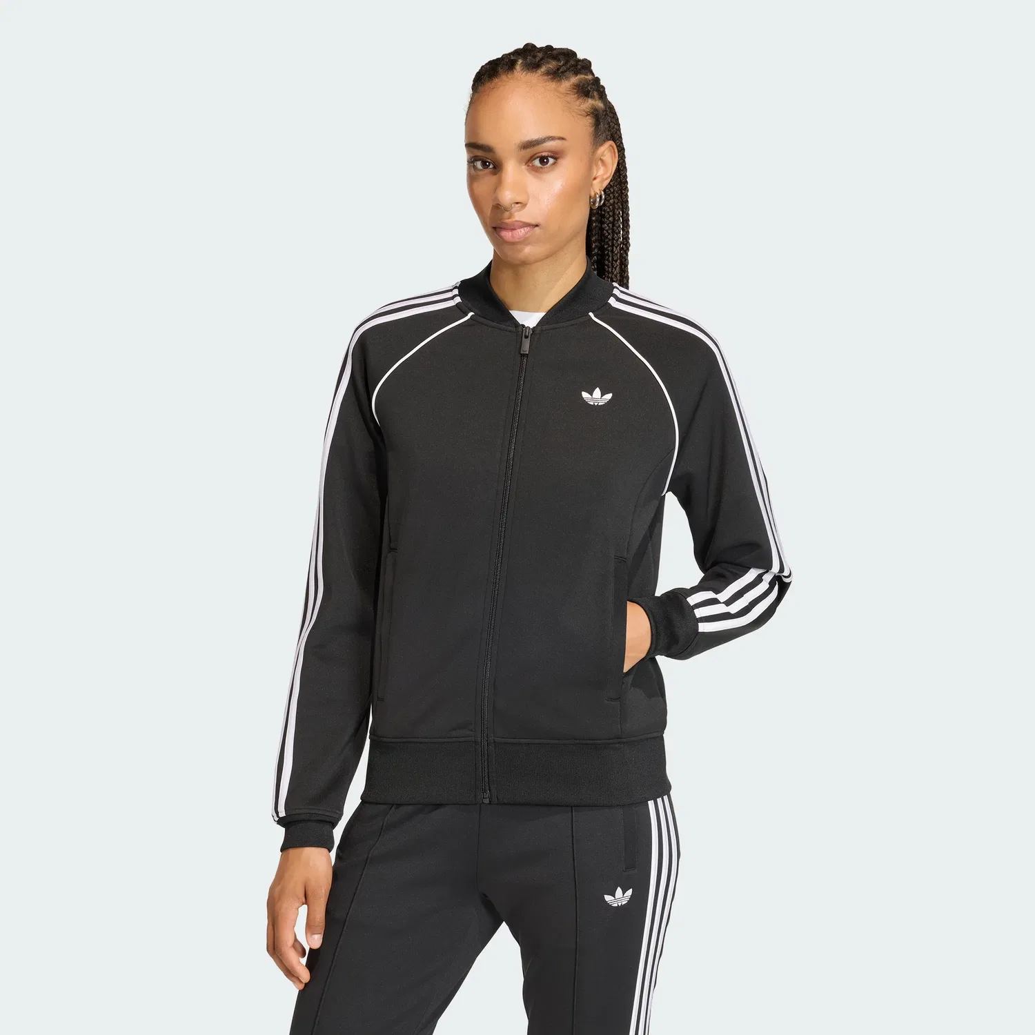Женская олимпийка на молнии adidas SST CLASSIC TRACK TOP, Black / White