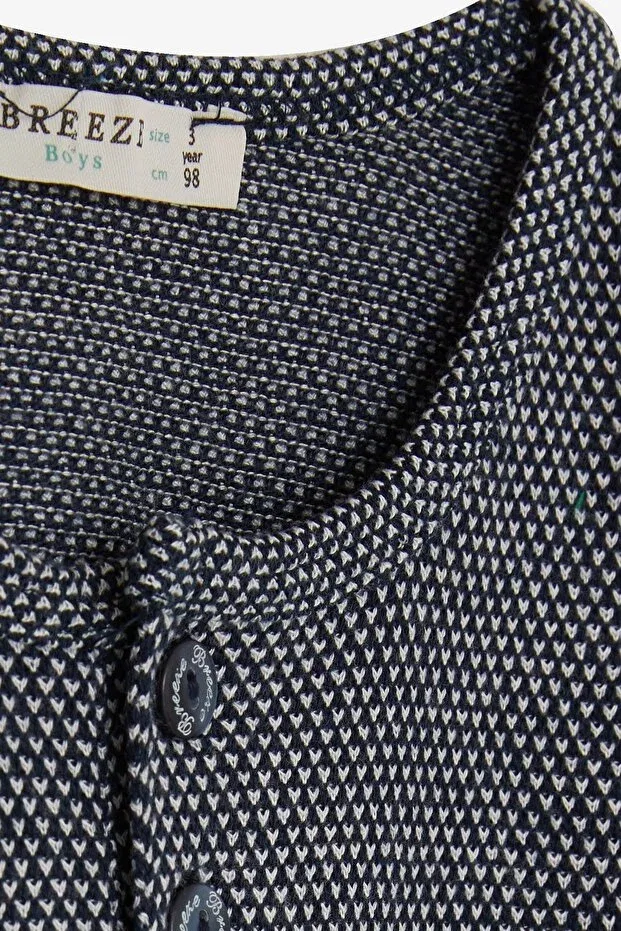 Детская футболка с длинным рукавом с принтом Breeze, Navy Blue — фото 3