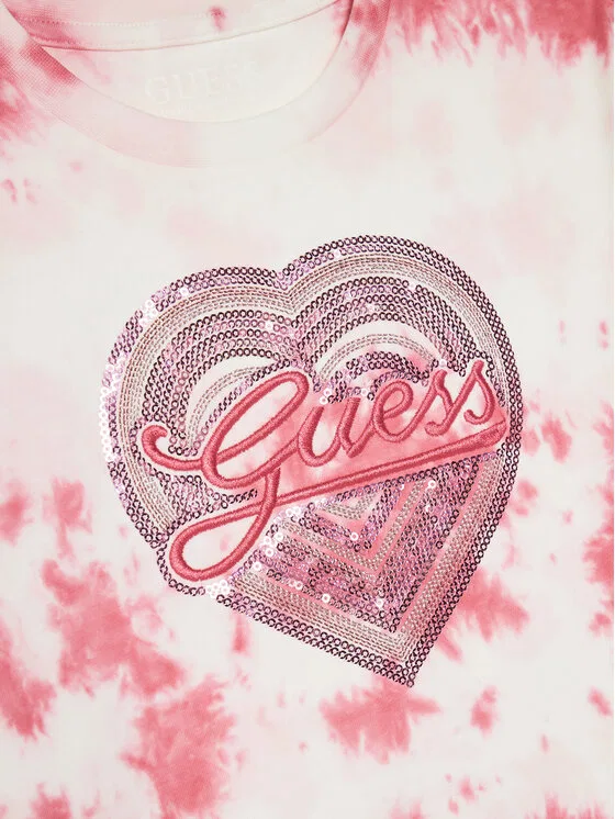 Футболка oversize Guess, розовый — фото 3