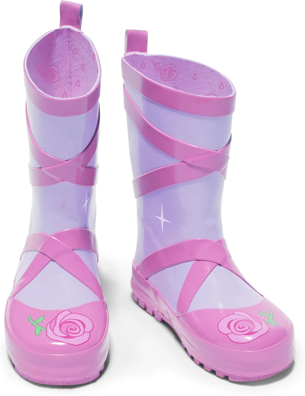 Детские сапоги для девочек с принтом Ballerina Rainboots Kidorable, Pink