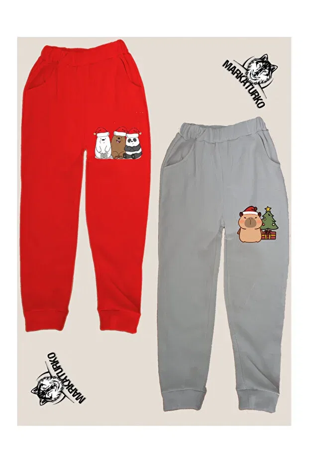 Детские спортивные штаны для мальчиков с принтом New Year Special Design Markaturko, Multicolor