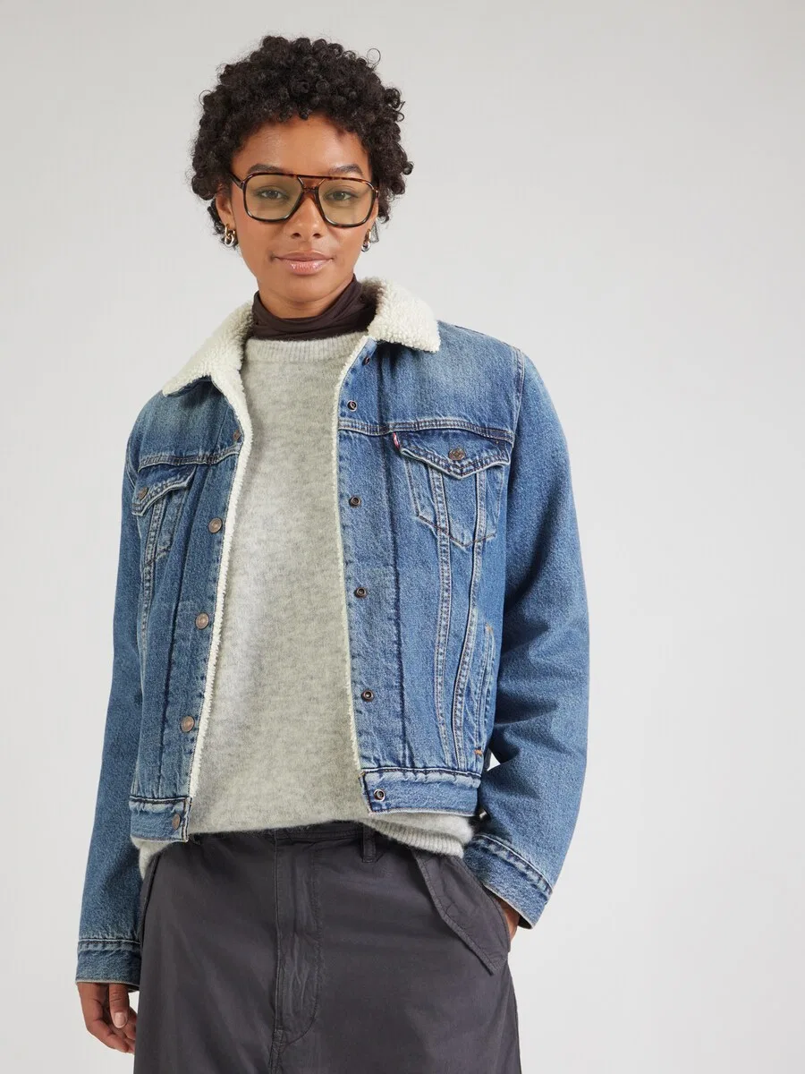 Куртка LEVI'S Between-Season Jacket 'Original Sherpa Trucker' из синего денима — фото 2