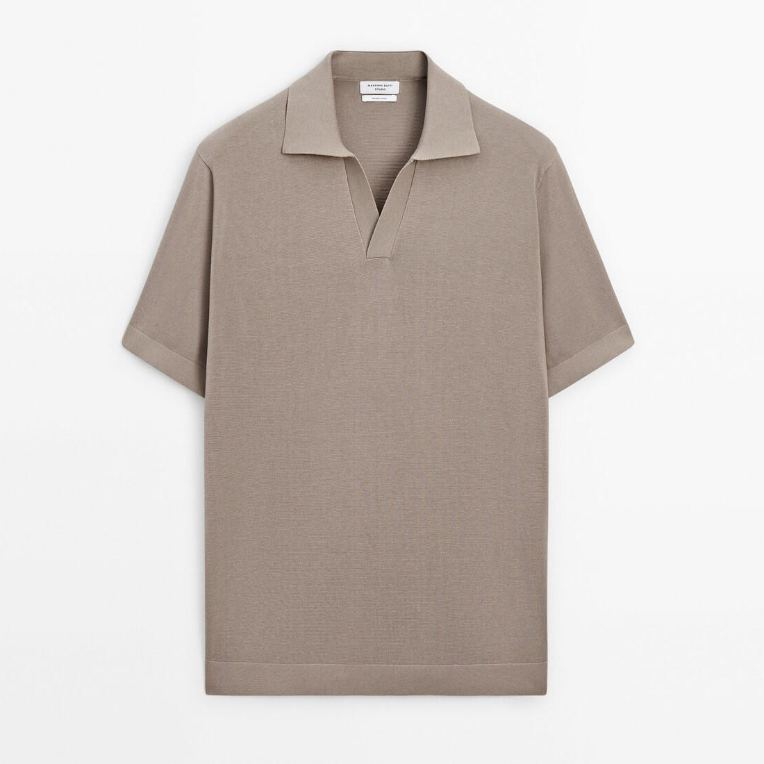 

Футболка-поло с коротким рукавом Massimo Dutti, серо-коричневый