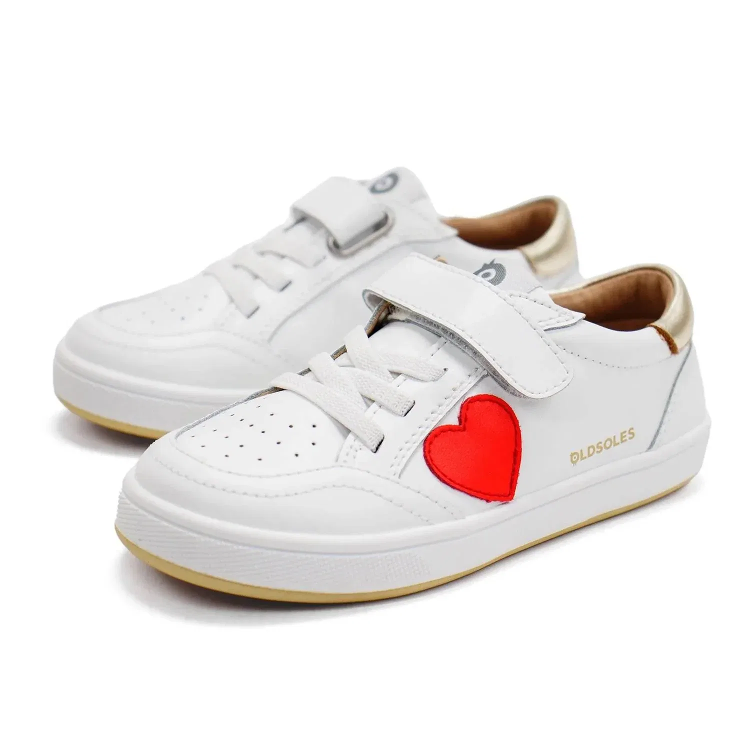 Детские кроссовки кожаные на липучке Razzle Runner Old Soles, Snow Gold — фото 3