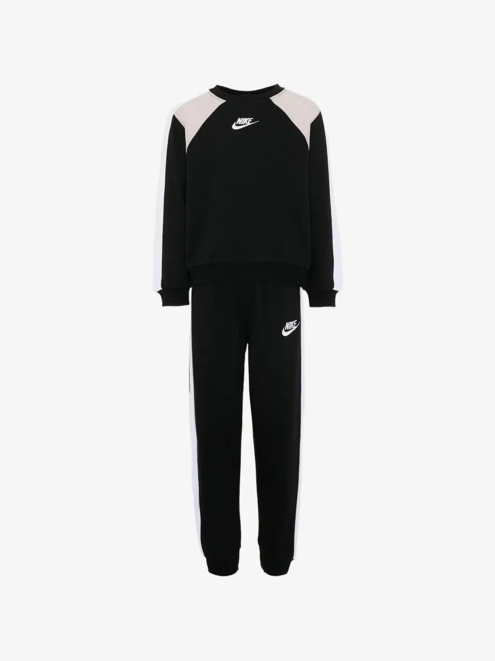Спортивный костюм с логотипом и вставками Nike Kids, черный