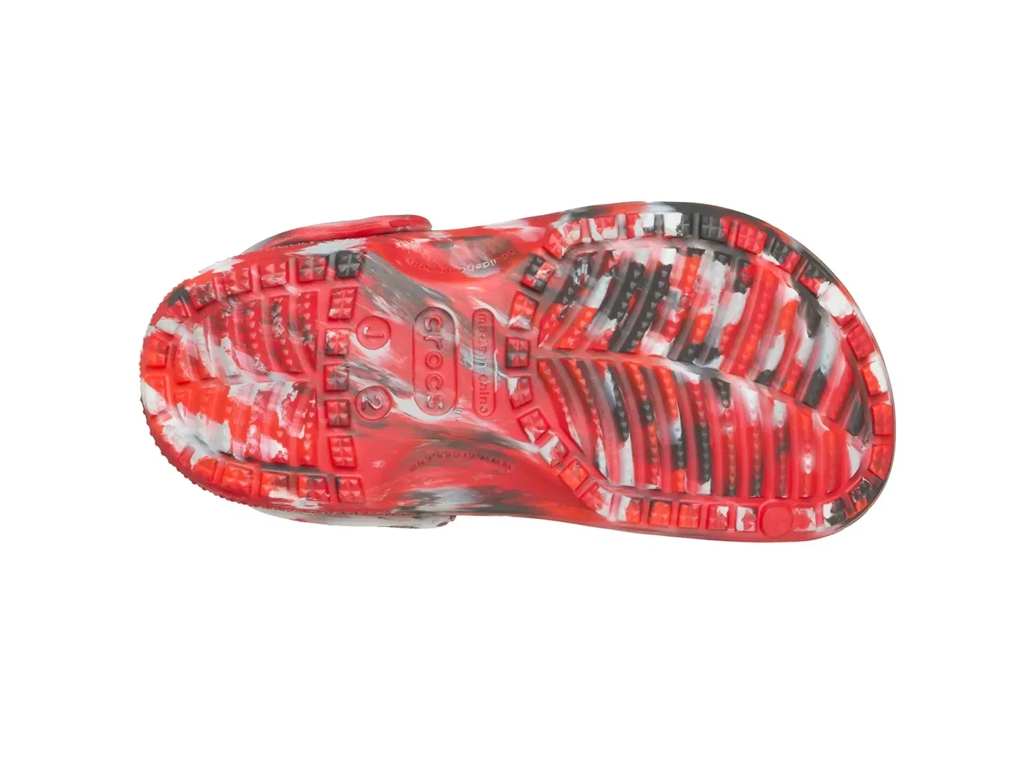 Клоги Classic Marbled, Crocs, серо-красный — фото 4