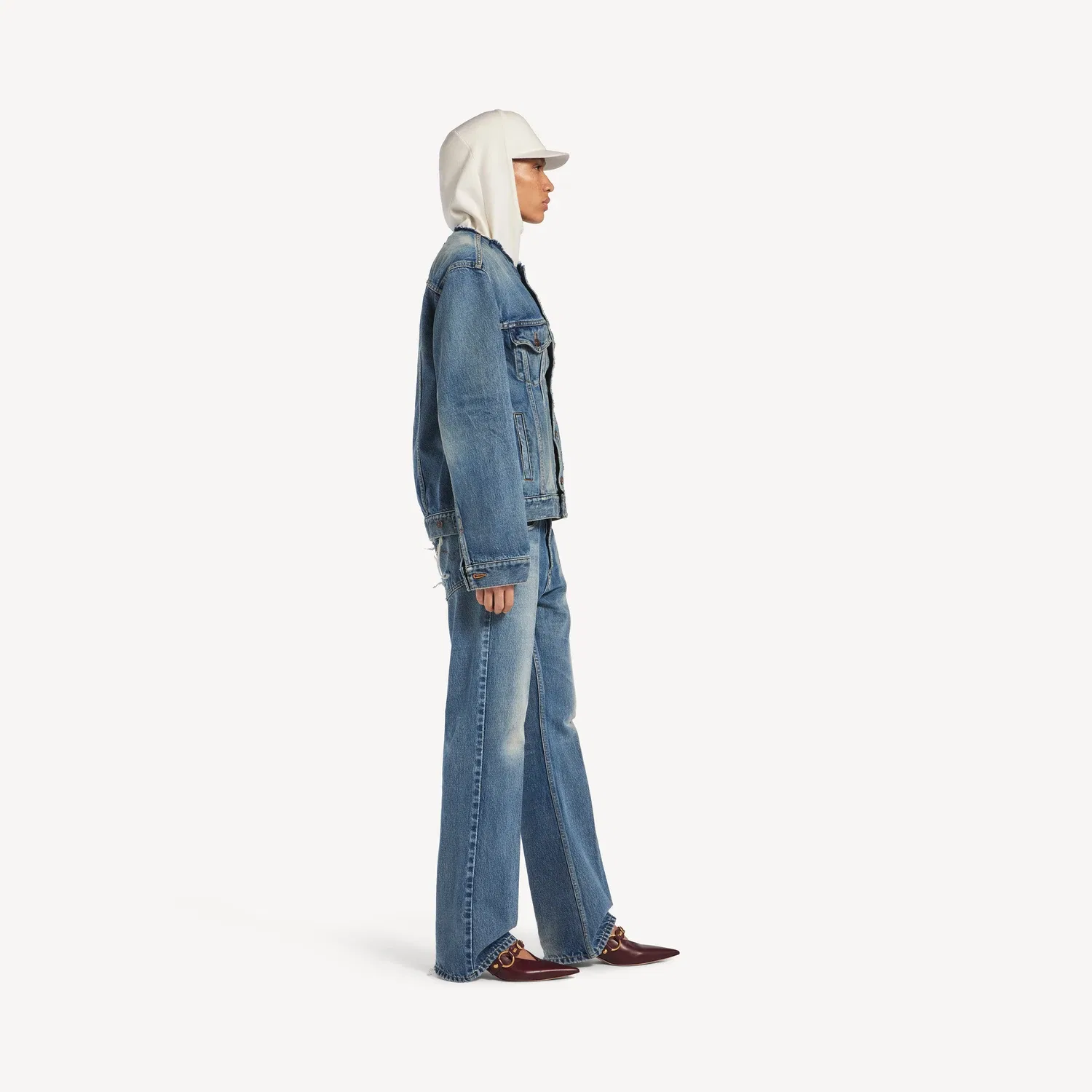 Женская куртка Hourglass темно-синего цвета BALENCIAGA, синий — фото 3