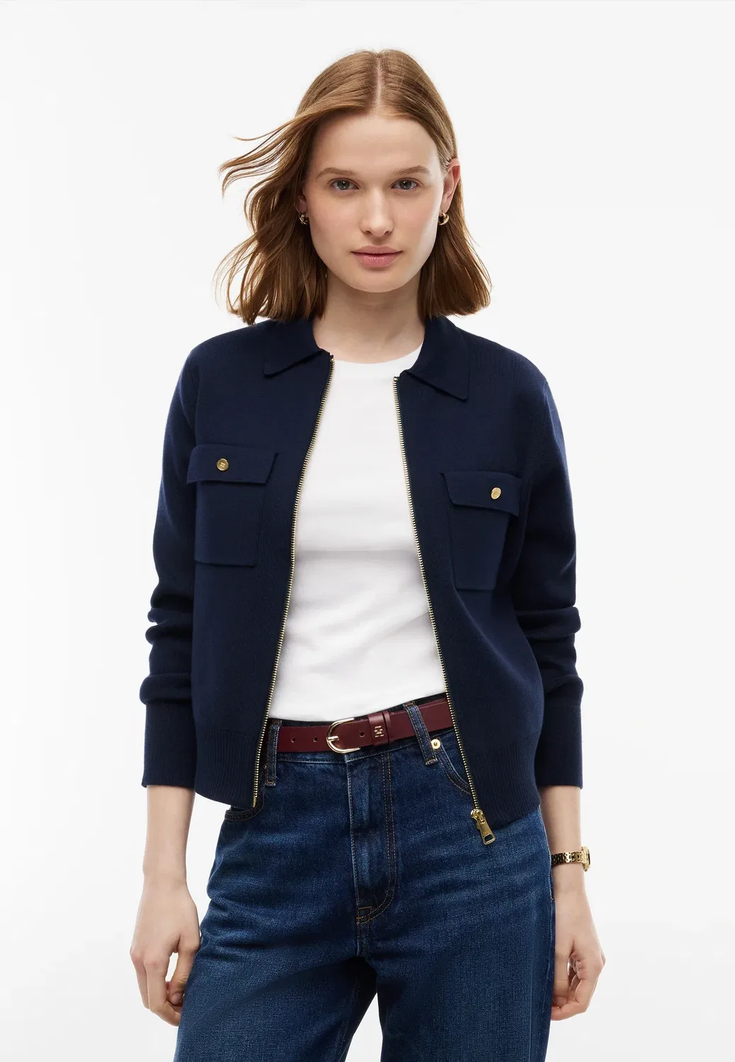 Кардиган, полностью вышитый Tommy Hilfiger, Dark Blue