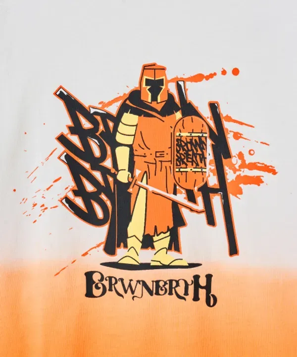 Футболка с принтом Kids protect pigment tag tee Brownbreath Kids, белый — фото 4