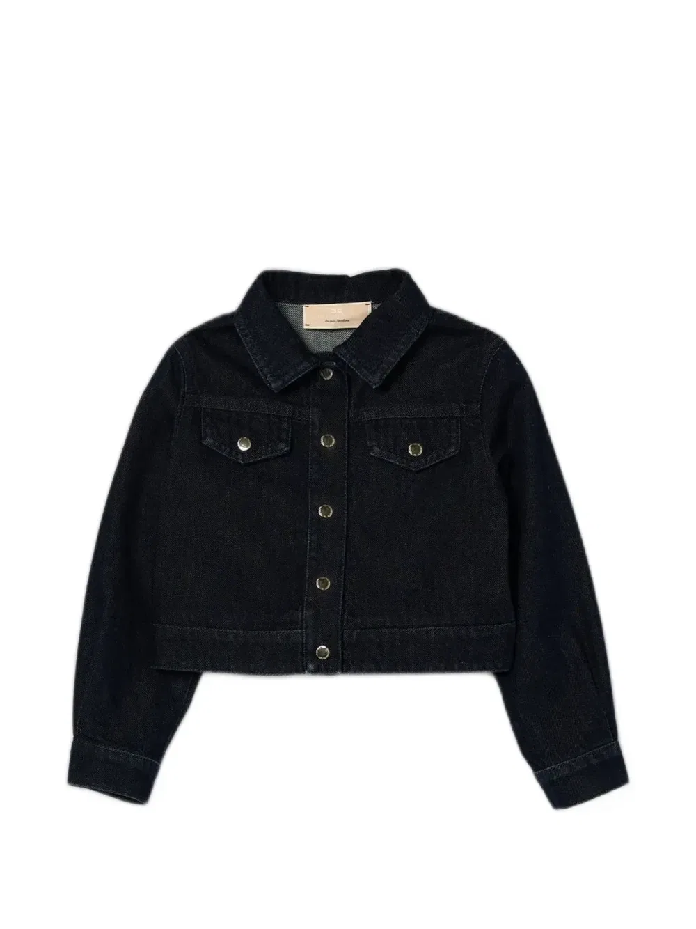 Джинсовая куртка с вышитым логотипом Elisabetta Franchi Kids, синий