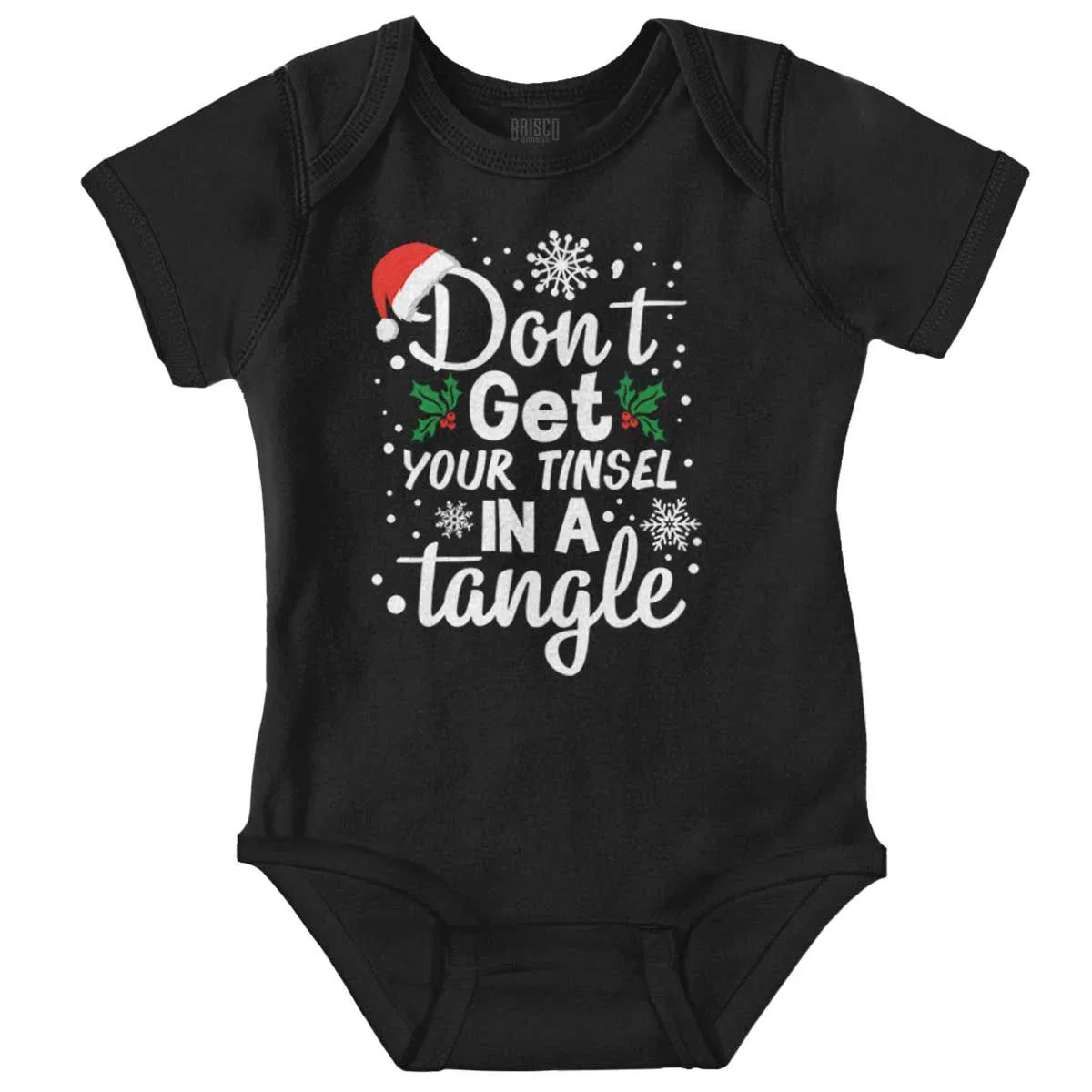Детское боди с коротким рукавом Don't Get Your Tinsel in a Tangle Brisco Brands, Black