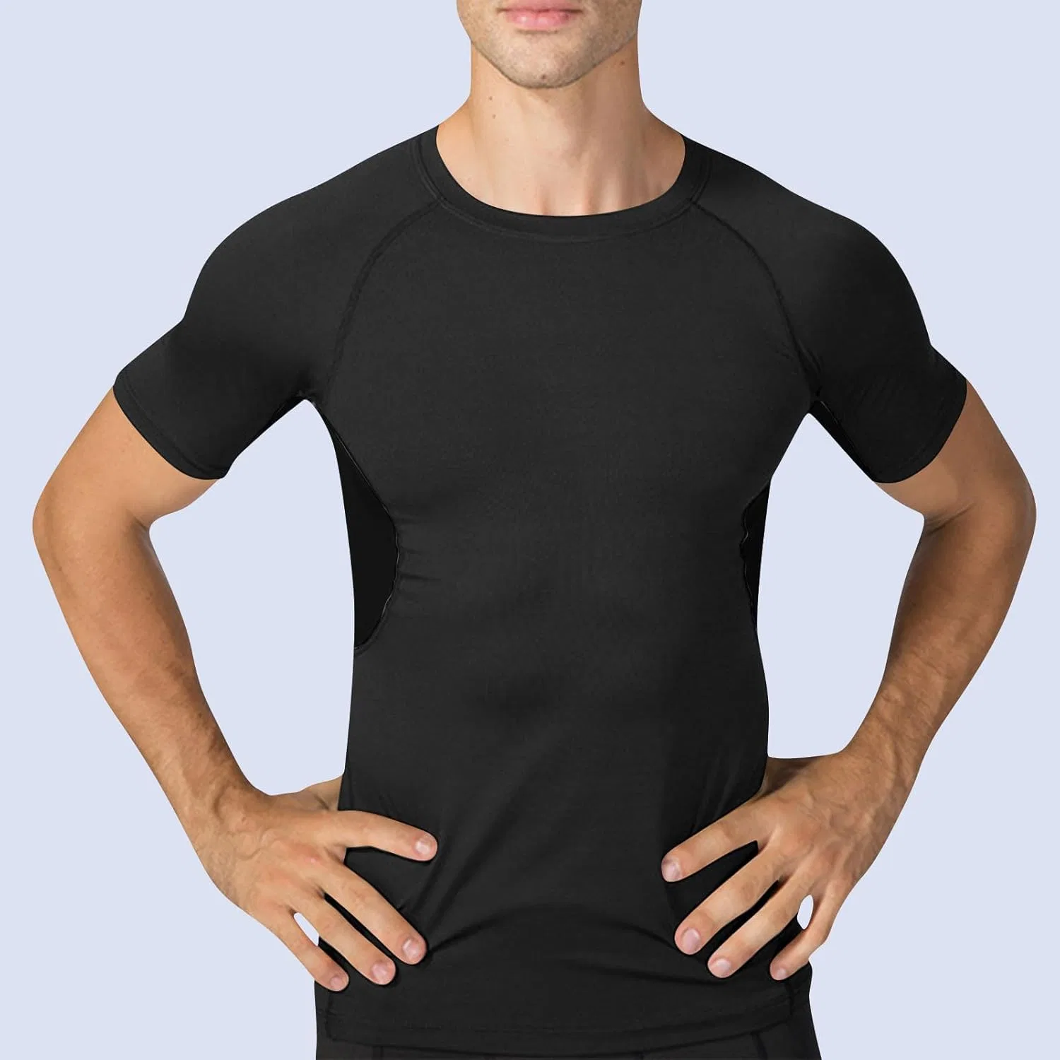 Мужская компрессионная футболка с быстросохнущей тканью Athletic, Black — фото 2