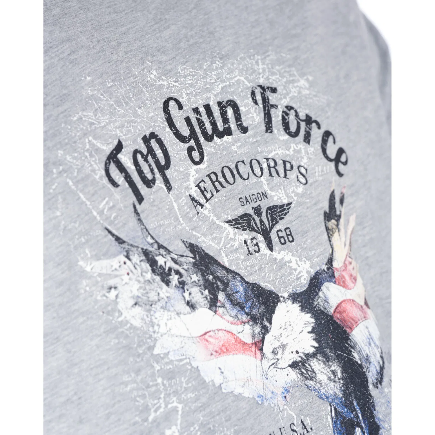 Детская хлопковая футболка с принтом Top Gun, Grey Melange — фото 3