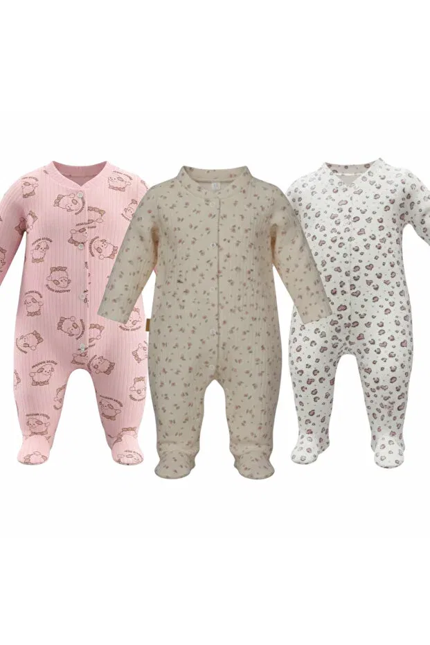 Детское боди-комбинезон для девочек с принтом Eomix Kids, Pink — фото 4
