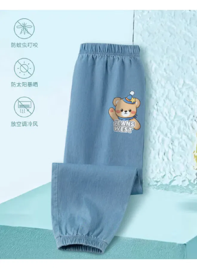 Штаны летние тонкие с защитой от комаров для девочек Jeanswest, голубой