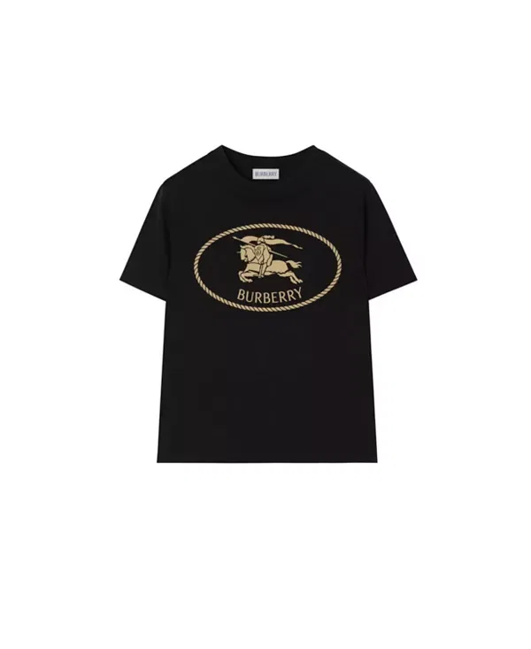 Детская футболка с длинным рукавом Knight Stamp Burberry, черный