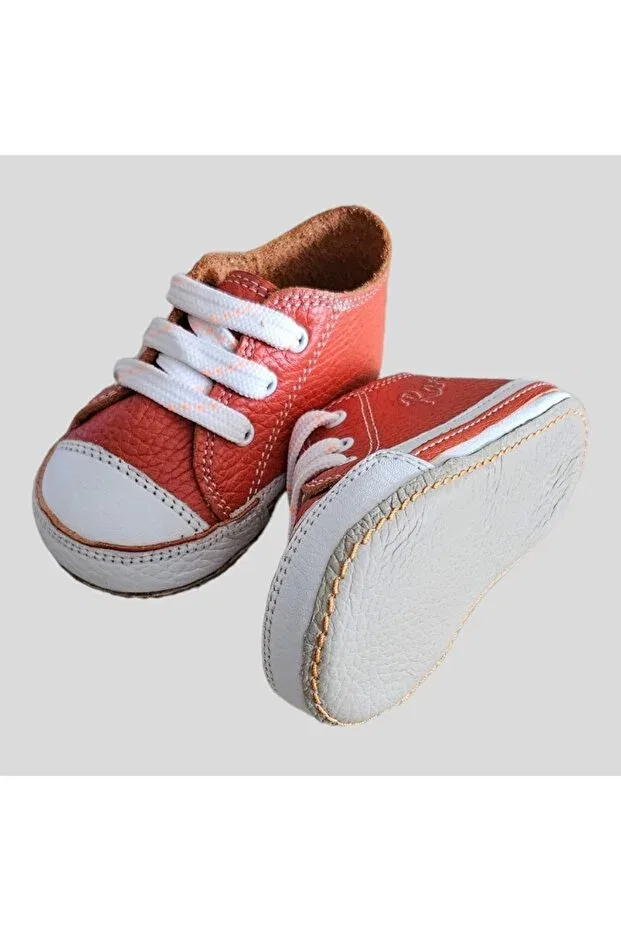 Детские туфли для мальчиков кожаные First step baby shoes Raro, Orange — фото 4
