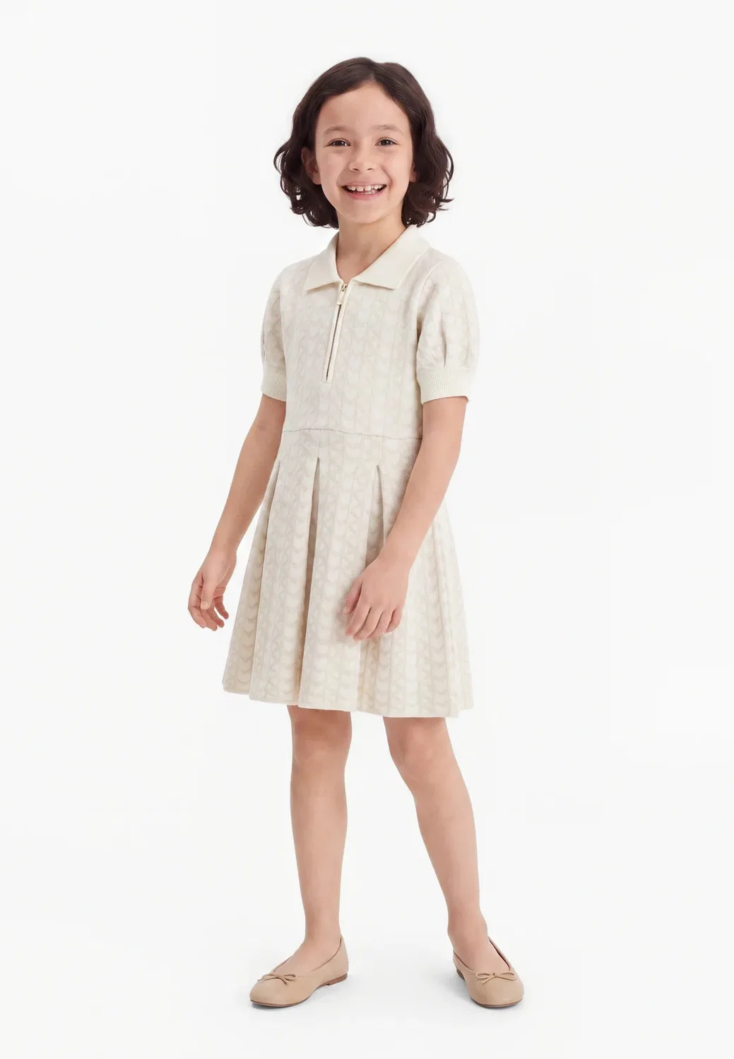 Платье-Свитер с длинными рукавами Michael Kors Kids, Cream