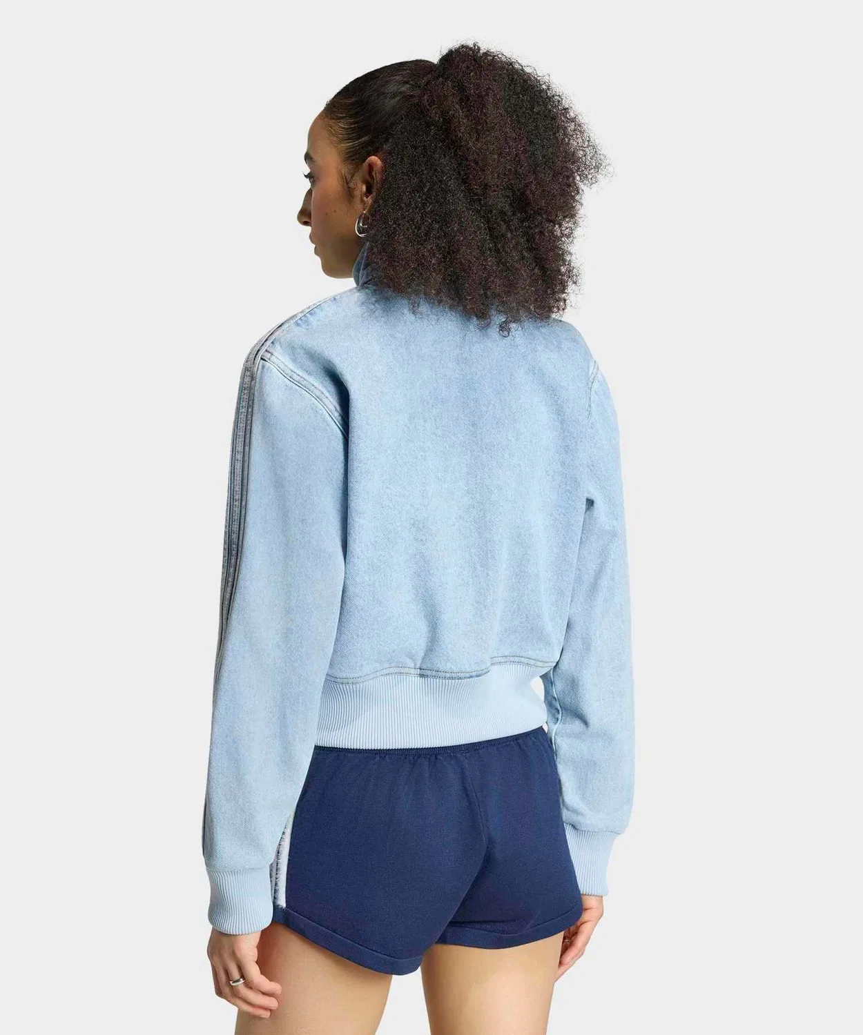 Женский джинсовый жакет с высоким воротником Firebird Denim Track Top Adidas, Blue — фото 3