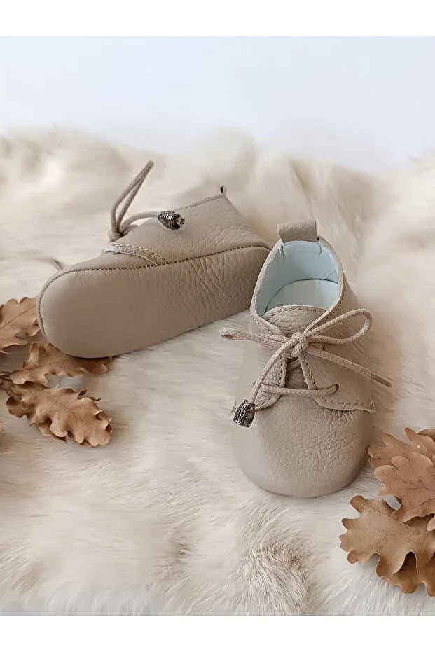 Детские мокасины для девочек из натуральной кожи Alfa mink Hodore, Taupe — фото 3