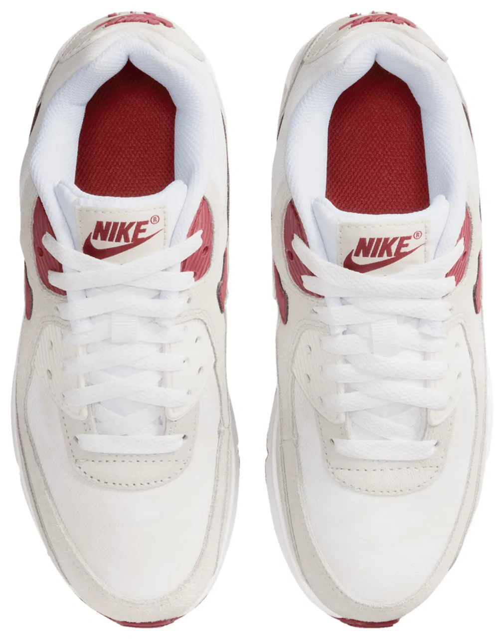 Кроссовки для мальчиков Air Max 90 SE Nike, цвет White/Team Crimson/Lt Bone — фото 4