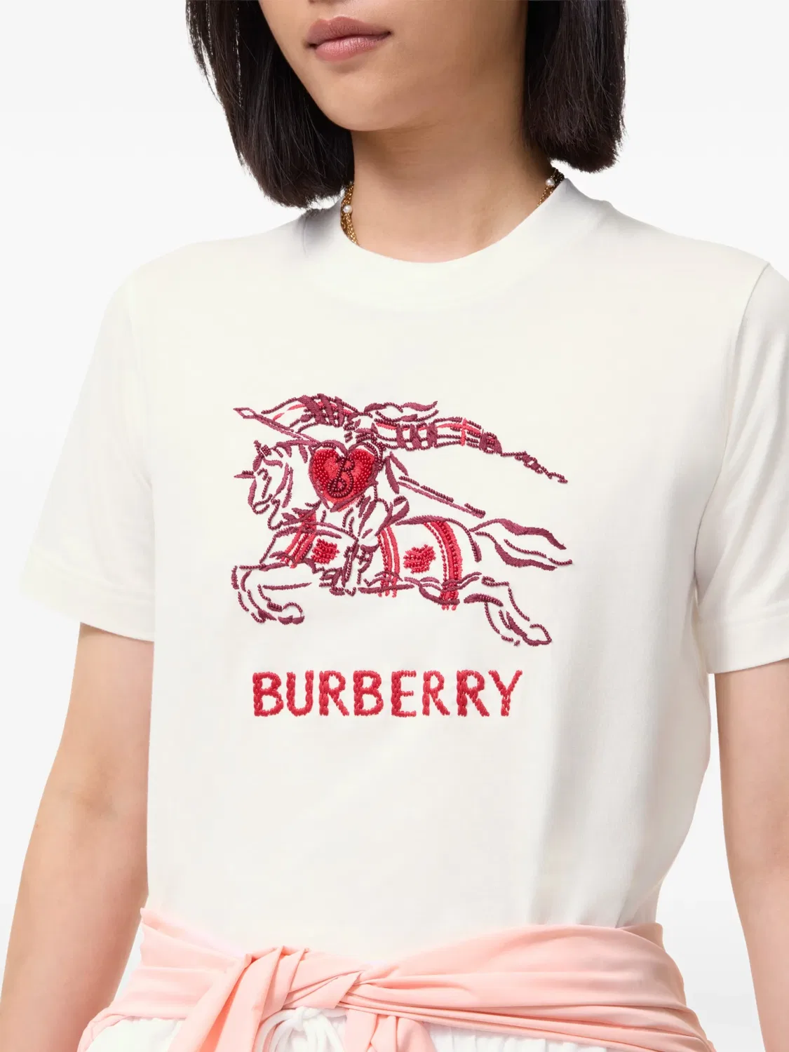 Футболка Heart Knight Burberry, нейтральные цвета — фото 3