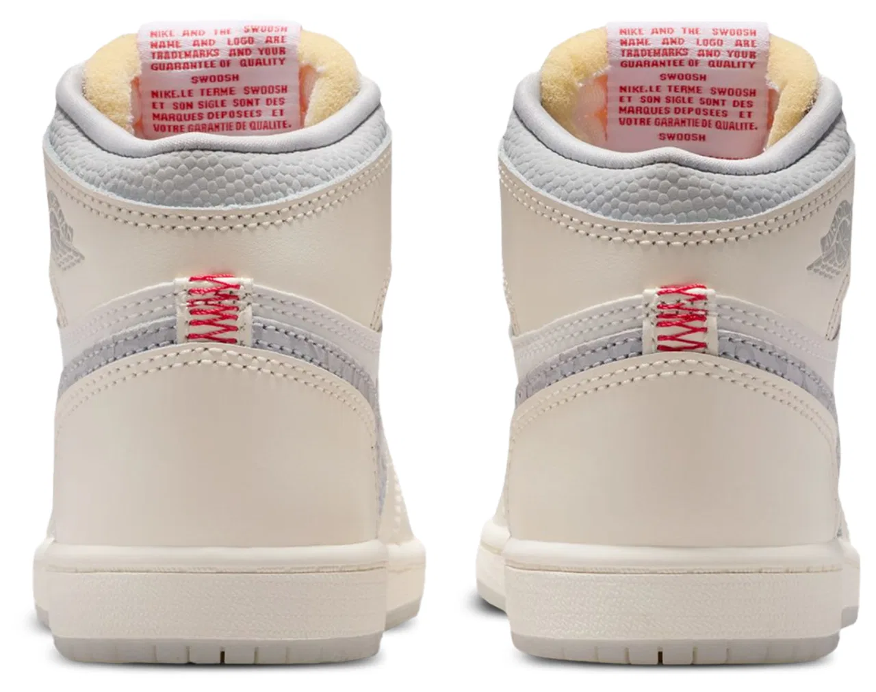 Кроссовки для мальчиков Retro 1 High Jordan, цвет Pale Ivory/University Red/Pale Ivory — фото 3