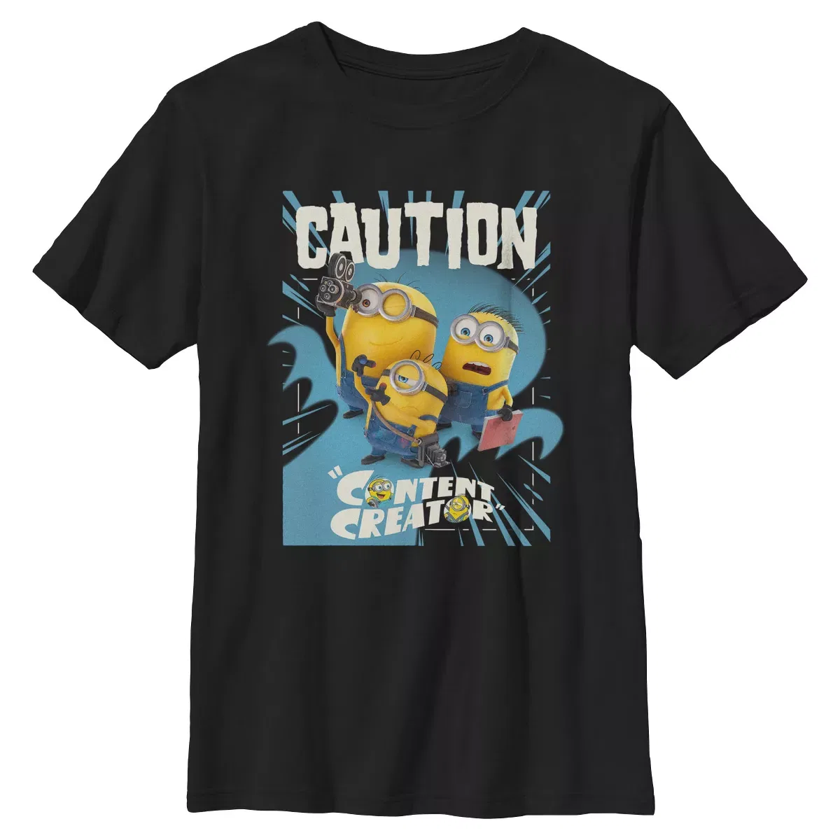 Детское футболка с принтом Alert Content Creator Minions, Black
