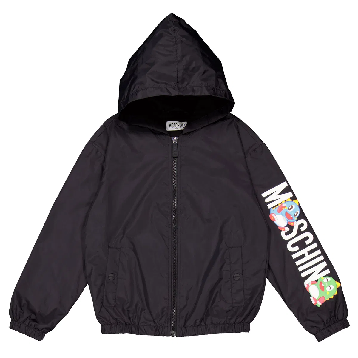 Куртка детская с капюшоном и принтом Boys Logo-Print Zip-Up Jacket Moschino, Black