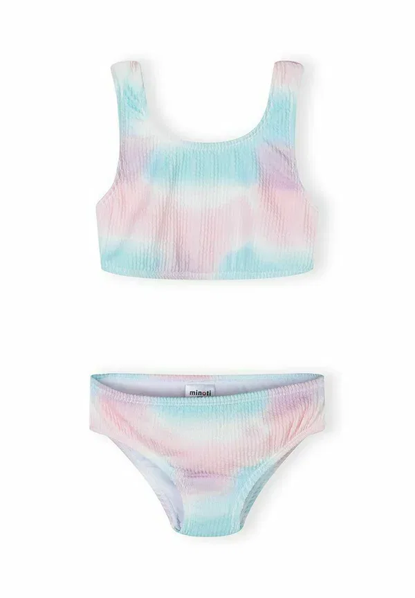 Купальник раздельный с принтом 2 piece set - bikini Minoti, Light Pink, Turquoise, светло-розовый/бирюзовый