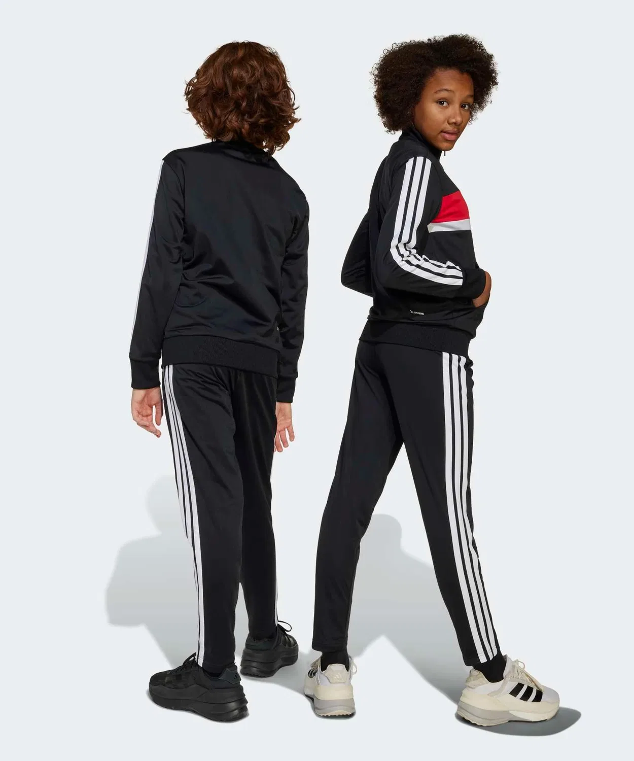 Детский спортивный костюм с тремя полосками Tiberio Adidas, Black/Red — фото 2
