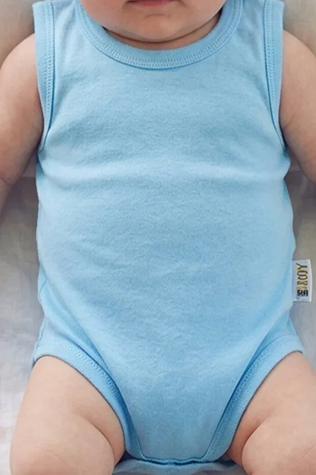 Детское боди для девочек хлопковое без рукавов Rocha Baby, Blue — фото 4