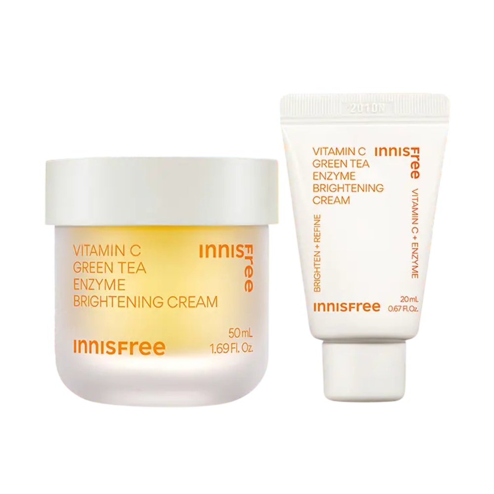 Набор кремов Innisfree Vitamin C Green Tea Enzyme Brightening, 50 мл + 20 мл