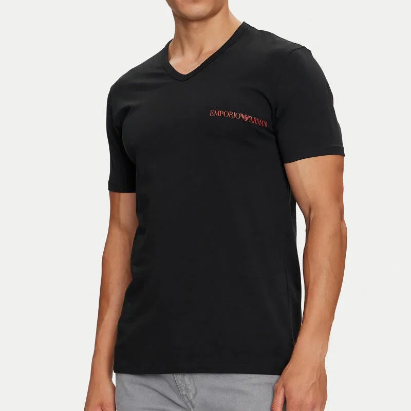 Мужской хлопковый комплект футболок Emporio Armani Sport, Черный — фото 4
