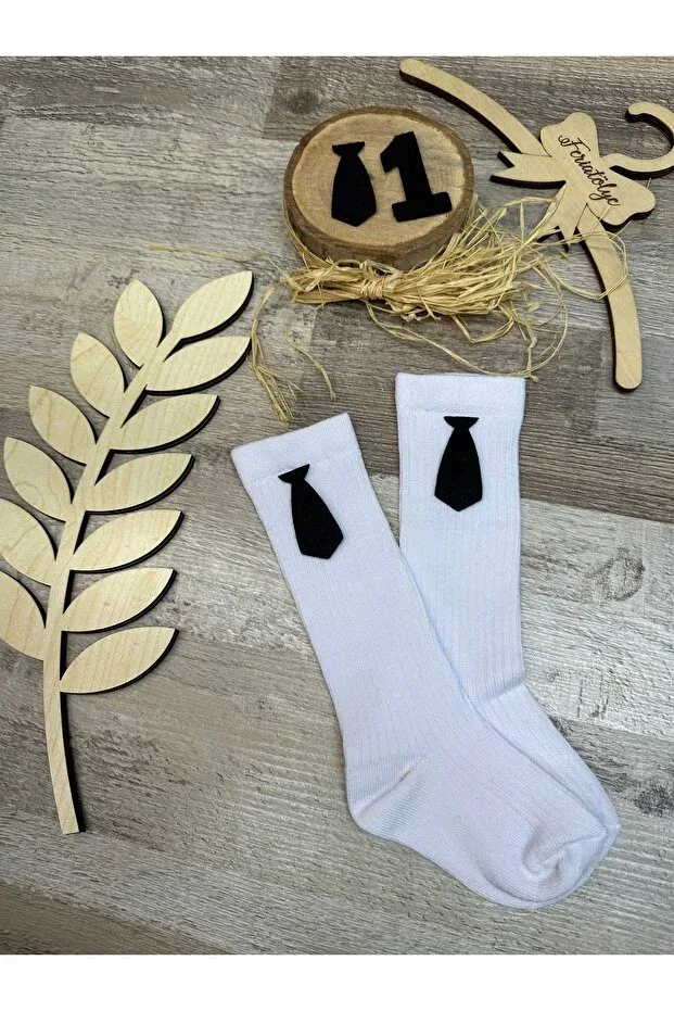 Детские носки для мальчиков с принтом Boss patterned knee socks Feriatolye, White — фото 2