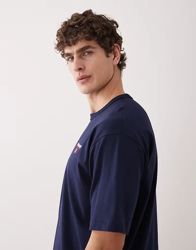 Футболка Polo Ralph Lauren Sport с небольшим логотипом-флажком, свободного кроя, из плотной ткани, темно-синий — фото 4