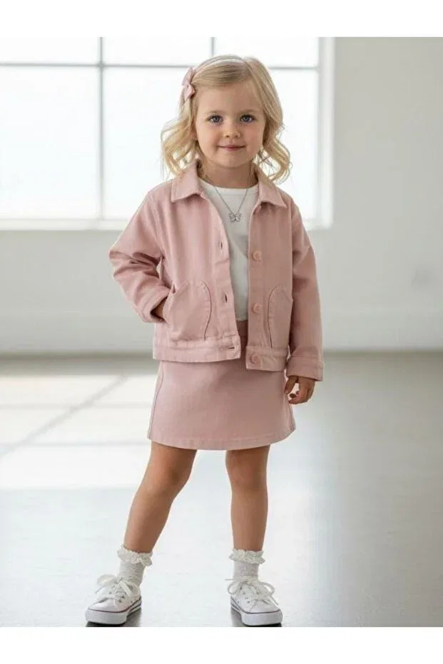 Детская куртка для девочек с принтом Zekids, Pink