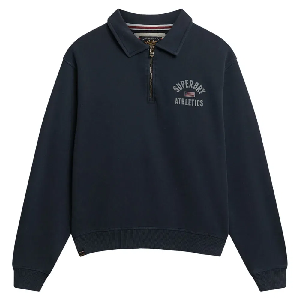 Свитшот Athletic Collared half zip Superdry, синий — фото 3