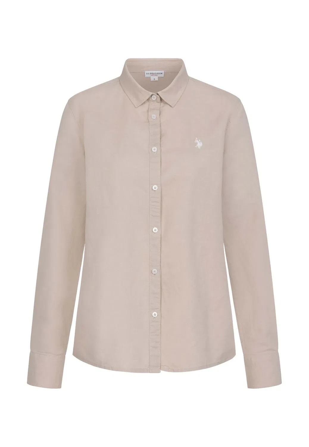 Женская льняная рубашка U.S. Polo Assn., Beige — фото 4