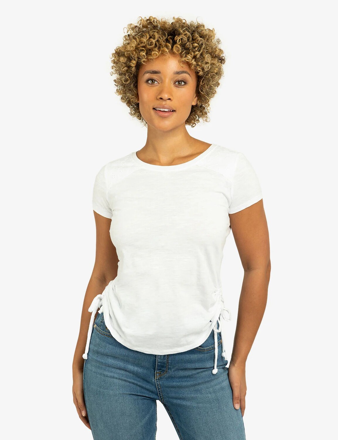 

Футболка U.S. Polo Assn. Lace Shoulder Side Tie, белый