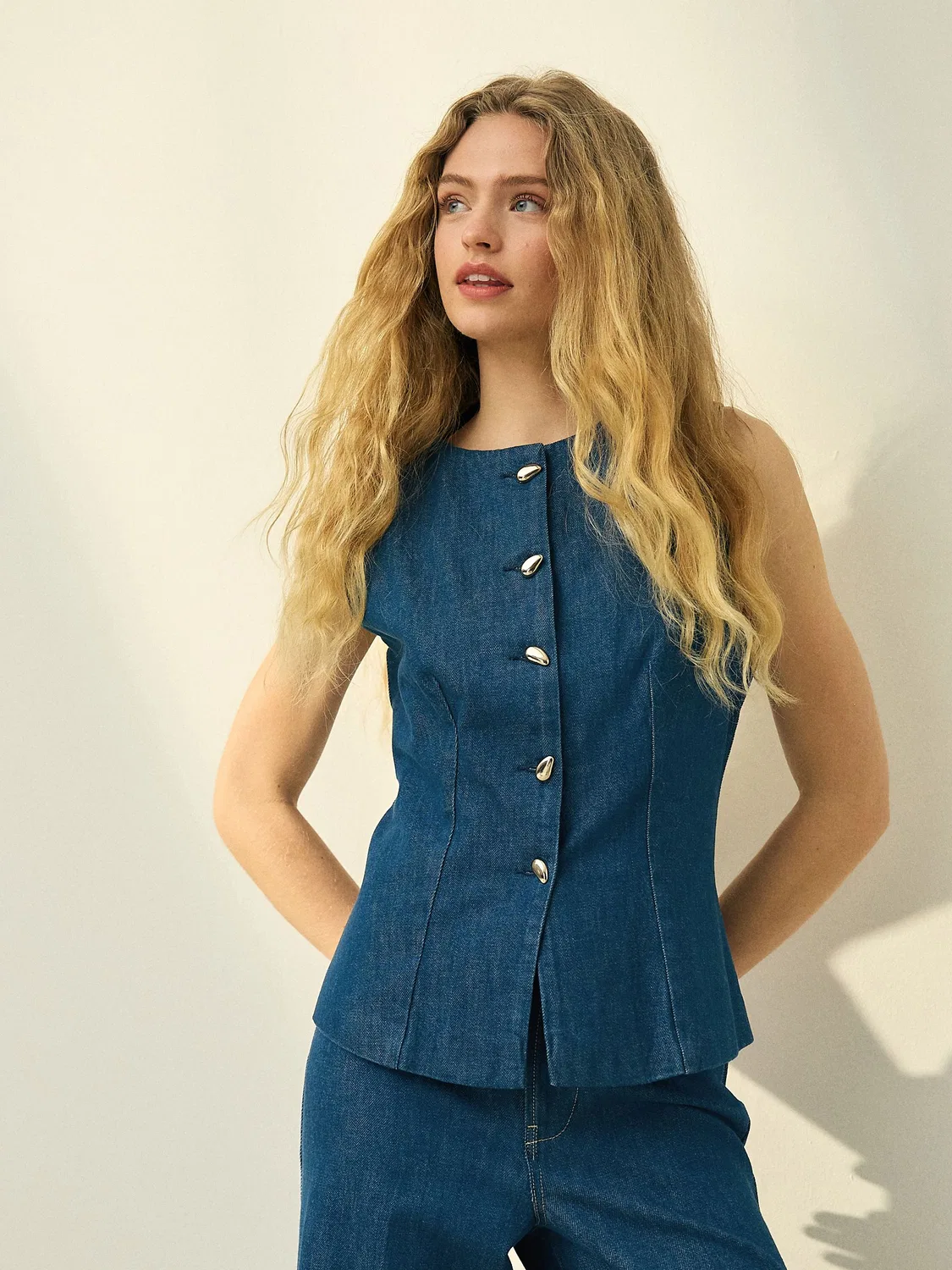 Жилет приталенный Premium Tailored Next, темно-синий