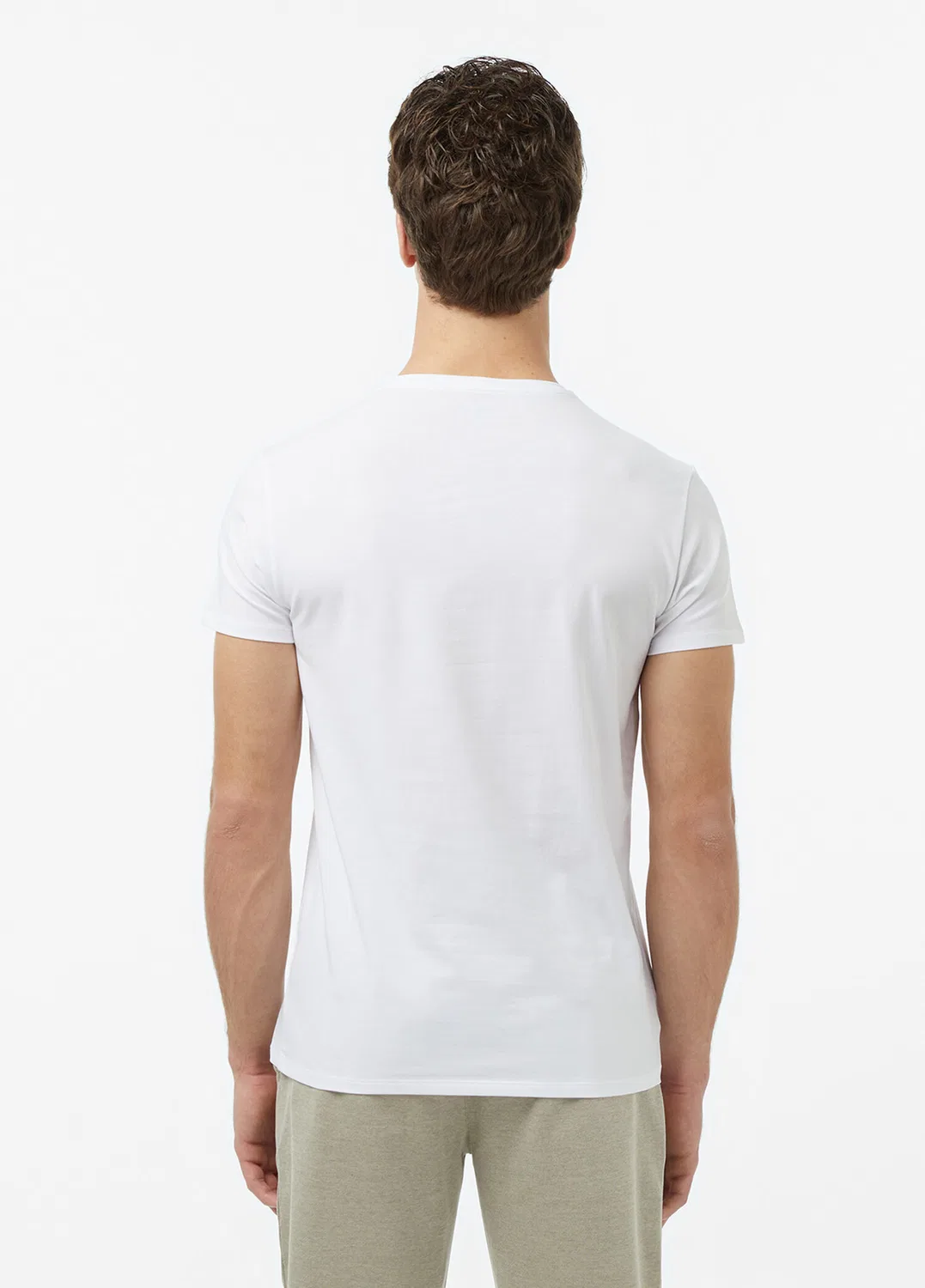 Футболка Lacoste, хлопок с эластаном, белый — фото 3